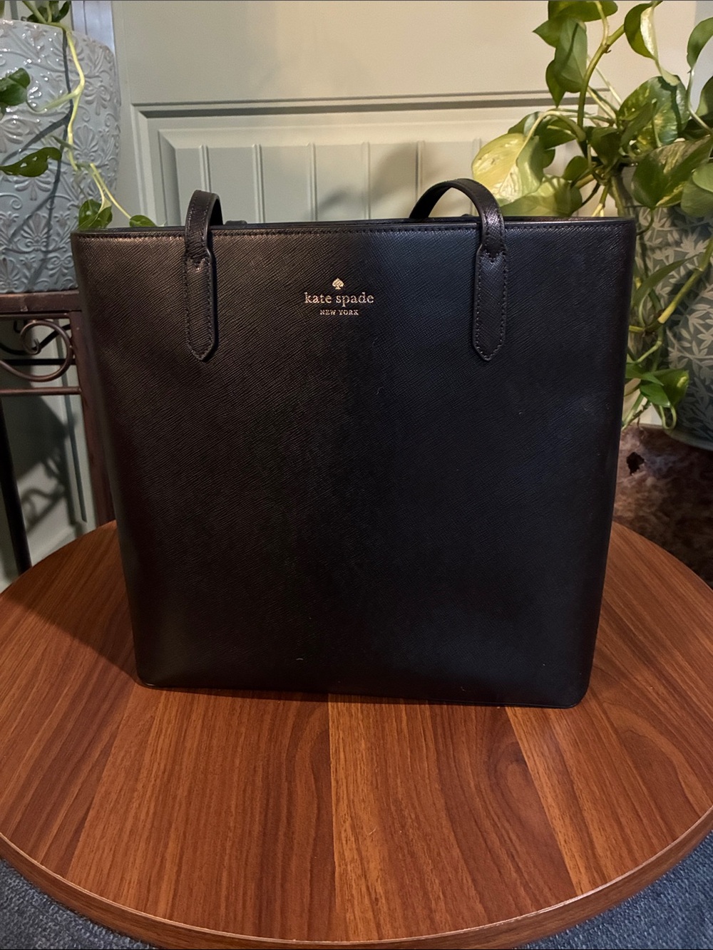 kate spade Black Saffiano Leather Tote Briefcase